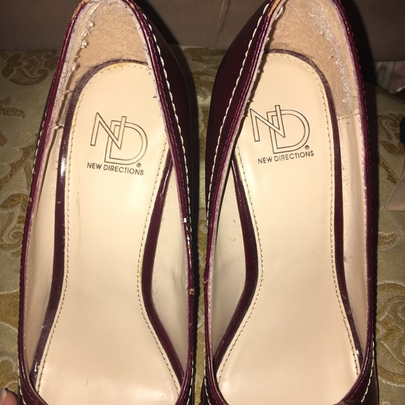 Red New Directions Peep Toe Heels Size 7 - Picture 3 of 4